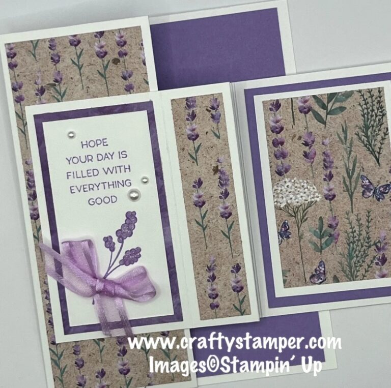 Tri fold card using the Perennial Lavender DSP